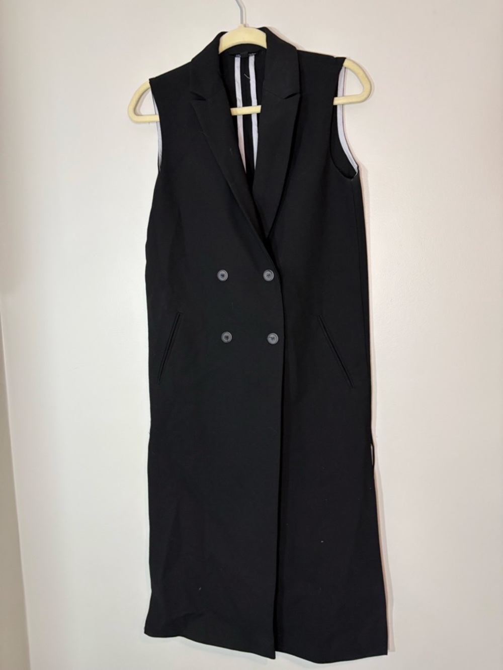 Topshop Longline Sleeveless Blazer Vest Black US 2